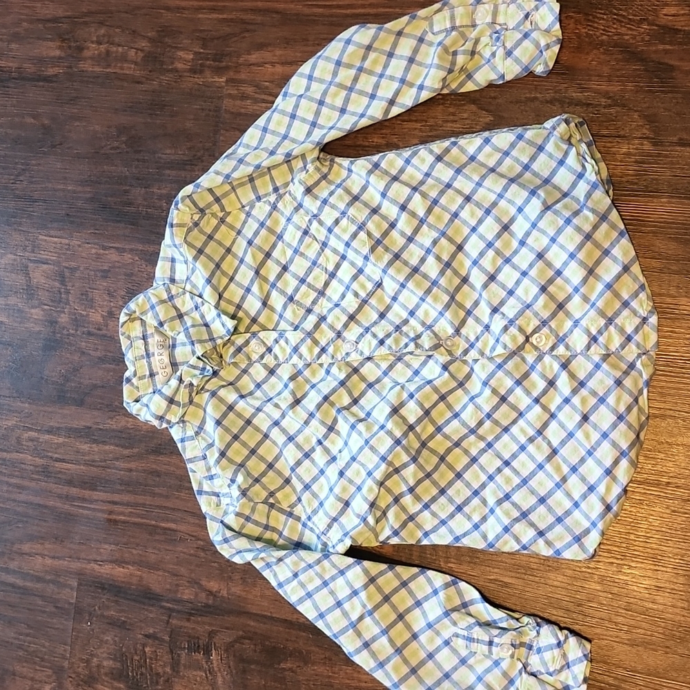 Boys 5T blue and green dress shirt